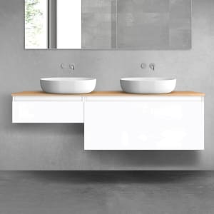 OLTENS Vernal Badmöbel-Set 3-teilig mit 2 Unterschränken mit Schubladen und Konsolenplatte 160 x 25,2/48,6 cm