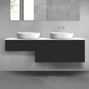 OLTENS Vernal Badmöbel-Set 3-teilig mit 2 Unterschränken mit Schubladen und Konsolenplatte 160 x 25,2/48,6 cm