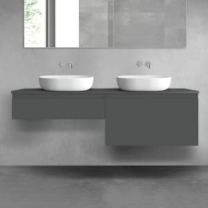 OLTENS Vernal Badmöbel-Set 3-teilig mit 2 Unterschränken mit Schubladen und Konsolenplatte 160 x 25,2/48,6 cm