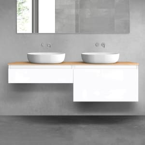 OLTENS Vernal Badmöbel-Set 3-teilig mit 2 Unterschränken mit Schubladen und Konsolenplatte 160 x 25,2/48,6 cm