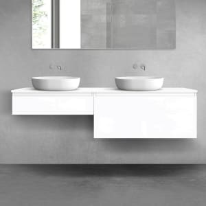 OLTENS Vernal Badmöbel-Set 3-teilig mit 2 Unterschränken mit Schubladen und Konsolenplatte 180 x 25,2/48,6 cm