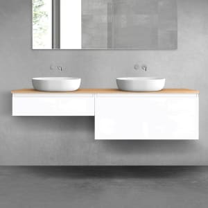 OLTENS Vernal Badmöbel-Set 3-teilig mit 2 Unterschränken mit Schubladen und Konsolenplatte 180 x 25,2/48,6 cm