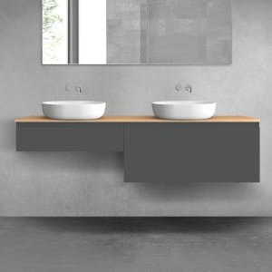 OLTENS Vernal Badmöbel-Set 3-teilig mit 2 Unterschränken mit Schubladen und Konsolenplatte 180 x 25,2/48,6 cm