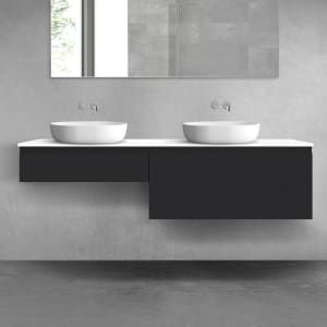 OLTENS Vernal Badmöbel-Set 3-teilig mit 2 Unterschränken mit Schubladen und Konsolenplatte 180 x 25,2/48,6 cm