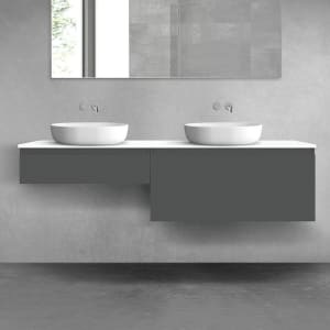 OLTENS Vernal Badmöbel-Set 3-teilig mit 2 Unterschränken mit Schubladen und Konsolenplatte 180 x 25,2/48,6 cm