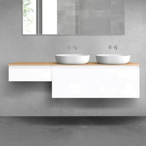 OLTENS Vernal Badmöbel-Set 3-teilig mit 2 Unterschränken mit Schubladen und Konsolenplatte 180 x 25,2/48,6 cm