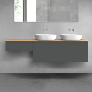 OLTENS Vernal Badmöbel-Set 3-teilig mit 2 Unterschränken mit Schubladen und Konsolenplatte 180 x 25,2/48,6 cm