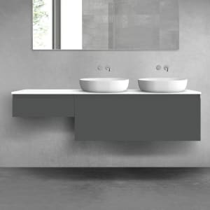 OLTENS Vernal Badmöbel-Set 3-teilig mit 2 Unterschränken mit Schubladen und Konsolenplatte 180 x 25,2/48,6 cm