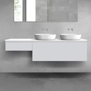 OLTENS Vernal Badmöbel-Set 3-teilig mit 2 Unterschränken mit Schubladen und Konsolenplatte 180 x 25,2/48,6 cm