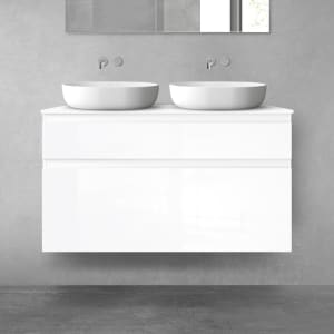 OLTENS Vernal Badmöbel-Set 3-teilig mit Unterschränken mit Schubladen und Konsolenplatte 120 x 72,2 cm