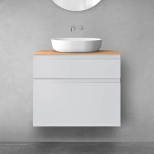 OLTENS Vernal Badmöbel-Set 3-teilig mit Unterschränken mit Schubladen und Konsolenplatte 80 x 72,2 cm