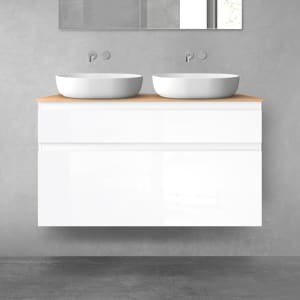 OLTENS Vernal Badmöbel-Set 3-teilig mit Unterschränken mit Schubladen und Konsolenplatte 120 x 72,2 cm