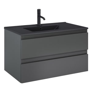 OLTENS Vernal Waschtischunterschrank mit Waschbecken 81 x 48,8 cm, mit 2 Schubladen