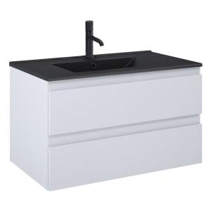 OLTENS Vernal Waschtischunterschrank mit Waschbecken 81 x 48,8 cm, mit 2 Schubladen