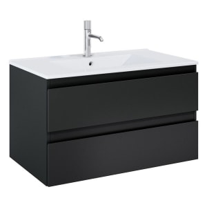 OLTENS Vernal Waschtischunterschrank mit Waschbecken 81 x 48,8 cm, mit 2 Schubladen