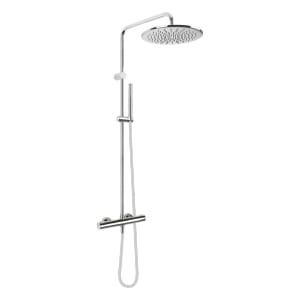 OLTENS Boran Duschsystem mit Aufputz-Thermostat, Stabhandbrause und Kopfbrause rund