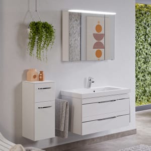 Pelipal Balto Badmöbel-Set 137 cm, inkl. Spiegelschrank und Highboard