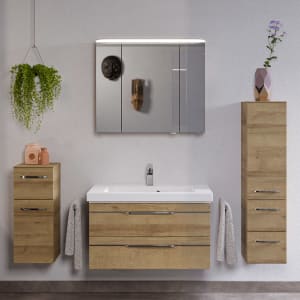 Pelipal Balto Badmöbel-Set 184 cm, inkl. Spiegelschrank, Highboard und Midischrank