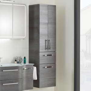 Pelipal Contea Hochschrank 60 x 33 x 168 cm mit 1 Wäschekippe, 1 Auszug, 2 Drehtüren, Griff B2, PG2