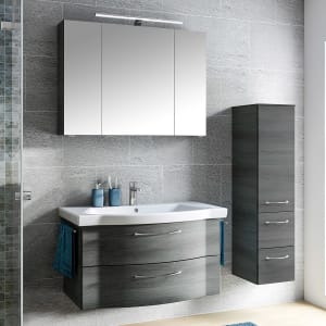 Pelipal Serie 6005 Badmöbel-Set 142 cm, inkl. Spiegelschrank und Midischrank