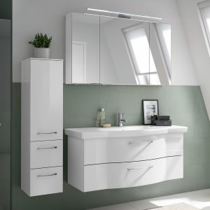 Pelipal Serie 6005 Badmöbel-Set 165,5 cm, inkl. Spiegelschrank und Midischrank