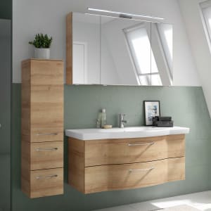 Pelipal Serie 6005 Badmöbel-Set 165,5 cm, inkl. Spiegelschrank und Midischrank