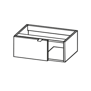 Pelipal Serie 6915 Waschtischunterschrank 60 x 32 x 24 cm mit 1 Drehtür, Anschlag links