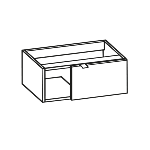 Pelipal Serie 6915 Waschtischunterschrank 60 x 32 x 24 cm mit 1 Drehtür, Anschlag rechts