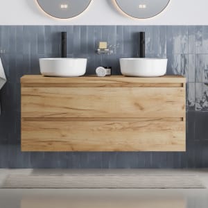 pianura Stella Waschtischunterschrank 120,5 cm mit Doppel-Aufsatzwaschtisch Dante