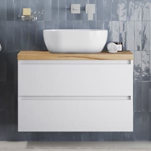 pianura Stella Waschtischunterschrank 80,5 cm mit Aufsatzwaschtisch Mond