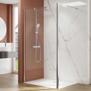 pianura Viola Walk-In Glaselement mit Wand- oder Deckenstütze 100 x 200 cm