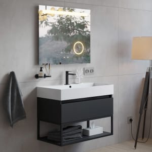 pianura Giulia Badmöbel Set 81 cm mit LED-Lichtspiegel, mit 1 Hahnloch