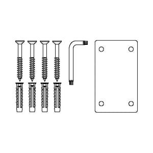 Pressalit Befestigungsmaterial 4er Set mit Bohrschablone