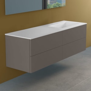 progettobagno Elba Lago Waschtisch mit Unterschrank 160 cm, Ausführung rechts ohne Hahnloch