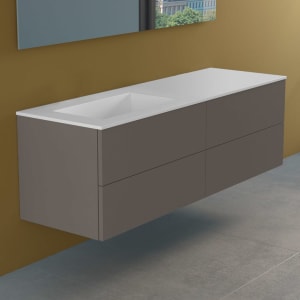 progettobagno Elba Lago Waschtisch mit Unterschrank 160 cm, Ausführung links ohne Hahnloch