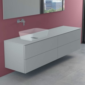 progettobagno Elba Modular Glass, Ausführung  links Waschtischkonsole 200 cm ohne Hahnlochbohrung