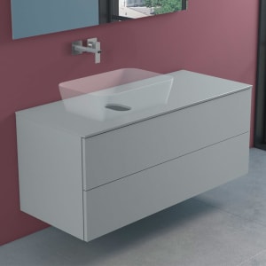 progettobagno Elba Modular Glass, Ausführung  links Waschtischkonsole 120 cm ohne Hahnlochbohrung