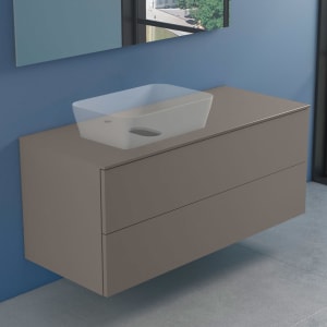 progettobagno Elba Modular Glass, Ausführung links Waschtischkonsole 120 cm mit Hahnlochbohrung