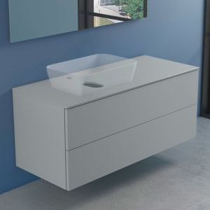 progettobagno Elba Modular Glass, Ausführung links Waschtischkonsole 120 cm mit Hahnlochbohrung
