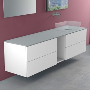 progettobagno Elba Modular Glass, Ausführung rechts Waschtischkonsole 190 cm ohne Hahnlochbohrung