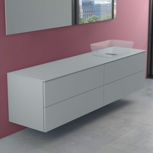 progettobagno Elba Modular Glass, Ausführung  rechts Waschtischkonsole 200 cm mit Hahnlochbohrung