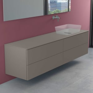 progettobagno Elba Modular Glass, Ausführung rechts Waschtischkonsole 200 cm ohne Hahnlochbohrung