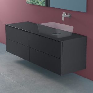 progettobagno Elba Modular Glass, Ausführung rechts Waschtischkonsole 160 cm ohne Hahnlochbohrung