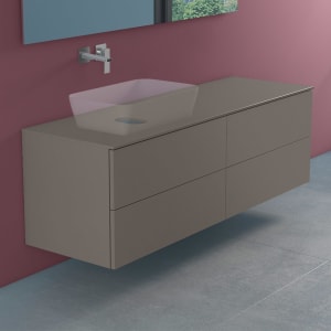 progettobagno Elba Modular Glass, Ausführung links  Waschtischkonsole 160 cm ohne Hahnlochbohrung