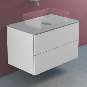 progettobagno Elba Modular Glass Waschtischkonsole 80 cm ohne Hahnlochbohrung
