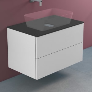 progettobagno Elba Modular Glass Waschtischkonsole 80 cm ohne Hahnlochbohrung