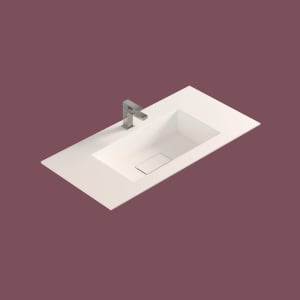 progettobagno Lago Einbau Waschbecken 100 cm mit Hahnloch