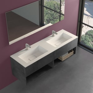 progettobagno Evo 54 Lago Uno Doppel-Waschtisch mit Unterschrank 140 cm