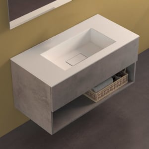 progettobagno Evo 54 Lago Uno Waschtisch mit Unterschrank  100 cm ohne Hahnloch