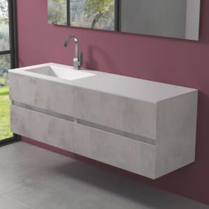 progettobagno Evo 54 Lago Waschtisch mit Unterschrank 160 cm, Ausführung links
